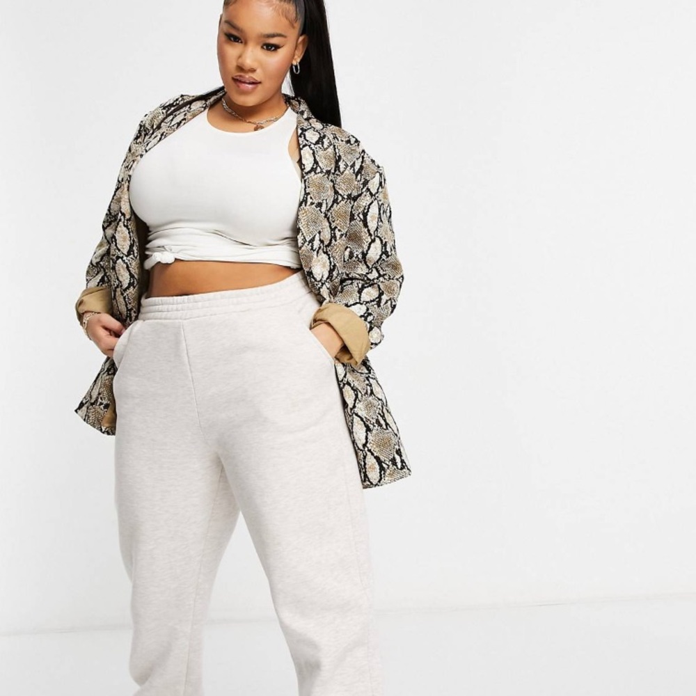 Public desire curve oversized blazer in snake print